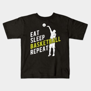 Eat Sleep Basketball Repeat Kids T-Shirt